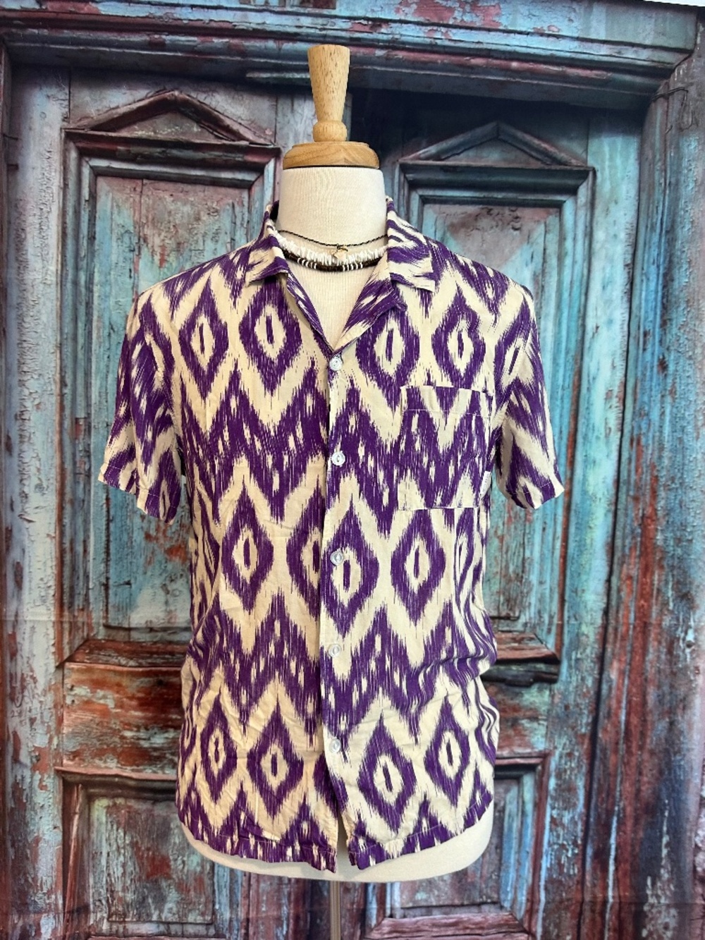Head High Surf Club Purple Hawaiian shirt s size M